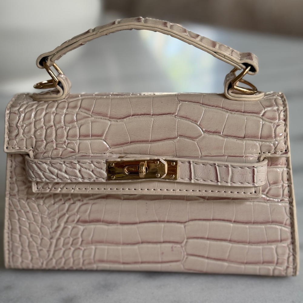 Pink/cream Croc Small Purse